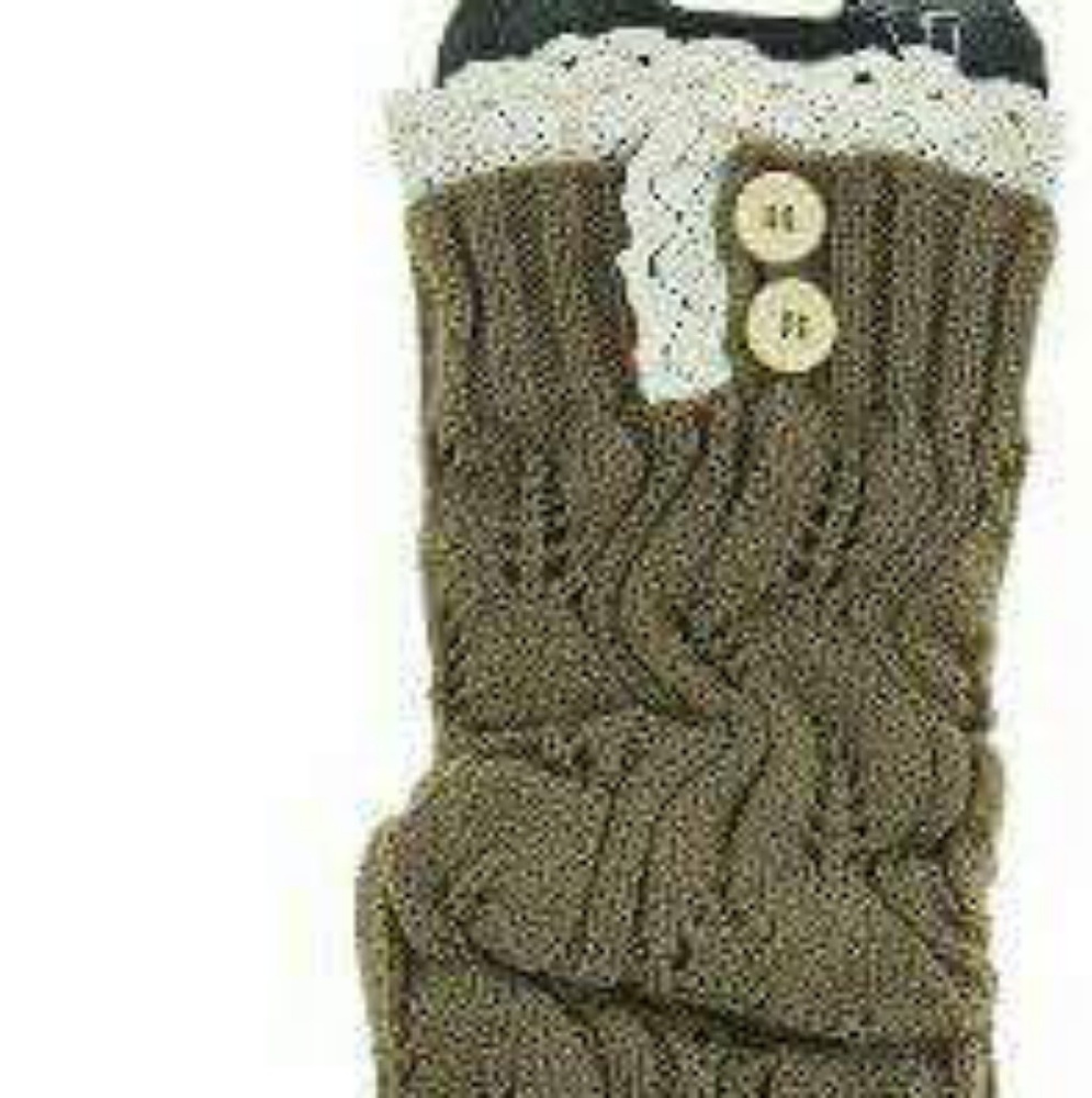 Brown crochet top leg warmers